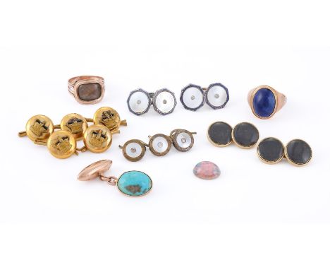 
	
		Y&nbspA COLLECTION OF ANTIQUE AND LATER JEWELLERY AND COSTUME JEWELLERY
		Comprising a Georgian sentimental ring, the cu