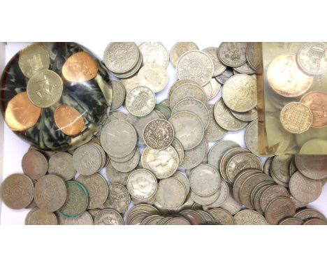 Mixed Elizabeth II coins including shillings and threepences. P&amp;P Group 2 (£18+VAT for the first lot and £3+VAT for subse