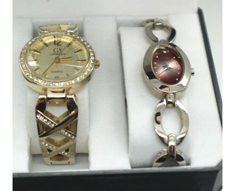 Two boxed ladies wristwatches, both working at lotting. P&amp;P Group 1 (£14+VAT for the first lot and £1+VAT for subsequent 