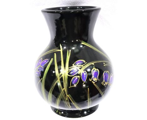 Anita Harris vase in the Bluebells pattern, H: 15 cm. No cracks, chips or visible restoration. P&amp;P Group 1 (£14+VAT for t