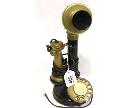 Mid 20th century reproduction candlestick telephone. Not available for in-house P&amp;P, contact Paul O'Hea at Mailboxes on 0