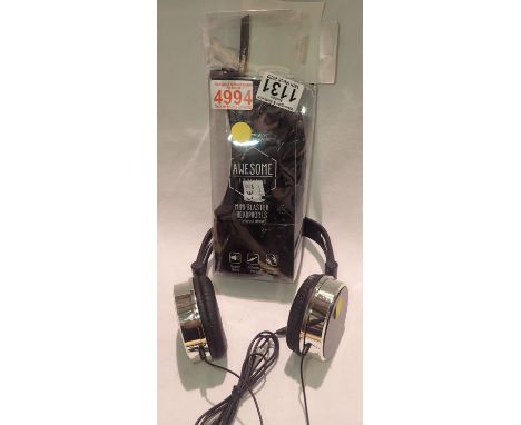 Two sets of mini headphones to include Geek Awesome mini blaster headphones. P&amp;P Group 1 (£14+VAT for the first lot and £
