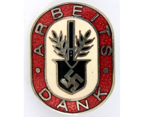 Third Reich Arbeits Dank pin, Labour Appreciation. P&amp;P Group 1 (£14+VAT for the first lot and £1+VAT for subsequent lots)