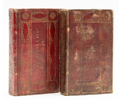 Bible (English) The Holy Bible, 2 vol., manuscript bookplate to front pastedowns, vol. 2 last few gatherings beginning to wor