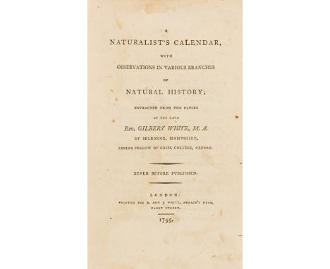 NO RESERVE White (Rev. Gilbert) A Naturalist's Calendar, first edition, one hand-coloured plate, off-setting, some damp-stain