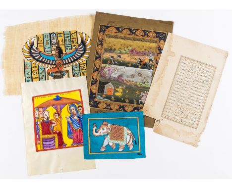 Shahnameh (Book of Kings).- Single leaf from the Shahnameh, manuscript in Arabic, on paper, 2pp., within gold borders, wormin