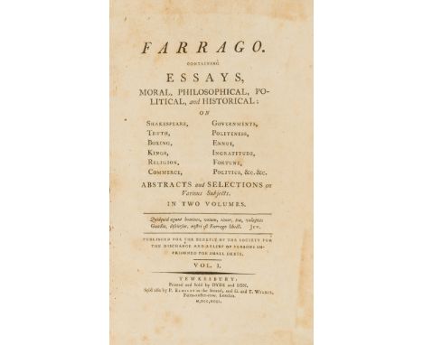 Boxing &amp; poisoned arrows.- Farrago. Containing essays, moral, philosophical, political, and historical: on Shakespeare, t