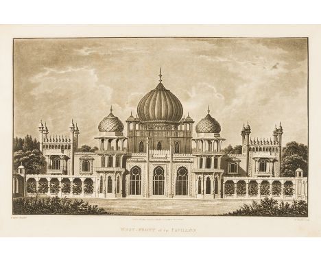 Repton (Humphry) Designs for the Pavilion at Brighton, second edition,  9 aquatint plates, (of which 2 folding, one with 3 sm