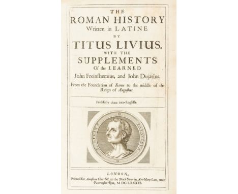 NO RESERVE Livius (Titus) The Roman History Written in Latine, engraved frontispiece, title vignette, 2 maps and a folding pl