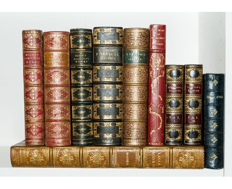 Bindings.- Byron (George Anson, Lord) The Poetical Works, contemporary blue morocco, covers panelled with floral corner motif