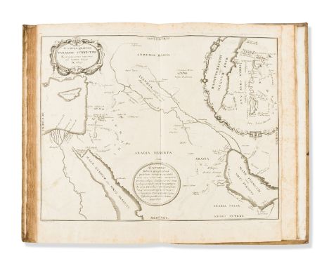 Plinius Secundus (Gaius) Historiæ Naturalis Libri XXXVII, 2 vol. in 3, edited by Jean Hardouin, 1 folding engraved map, 11 en