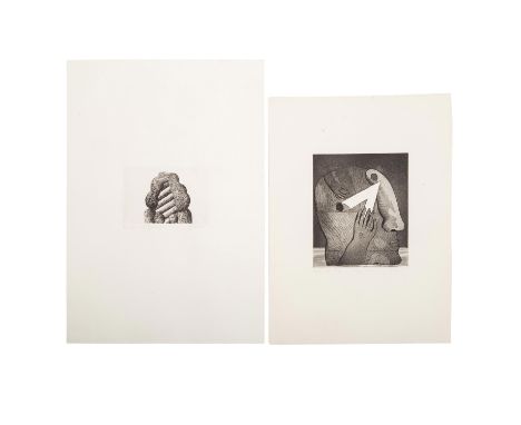 ANTES, HORST (1936) ZWEI GRAFIKEN "Kopfportrait" und "Asymmetrische Figur“, Aquatinta, sig. und bez. "Probe für Fritz / 24.1.