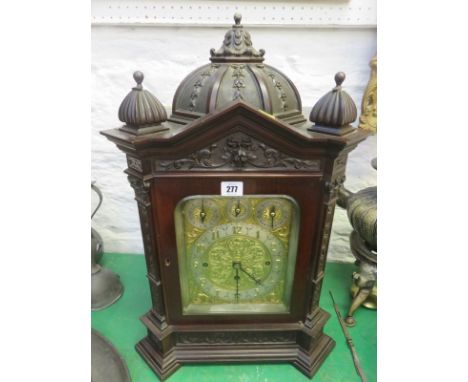 IMPRESSIVE BRACKET CLOCK, a fine carved case domed top bracket clock, 8 bell strike and 5 coiled bar strikes with Whittington