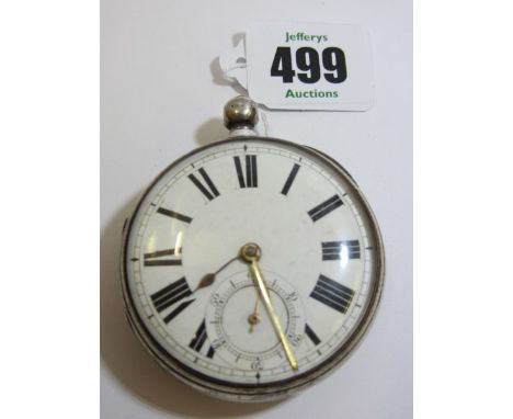 POCKET WATCH, silver case key wind pocket watch with white enamel face and secondary dial, Birmingham HM , 1899