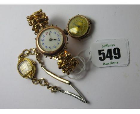 VINTAGE WATCHES, 2 vintage gold cased watches, also ladies Oris wrist watch