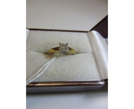 4 STONE DIAMOND RING, 18ct yellow gold 4 stone diamond ring, size H