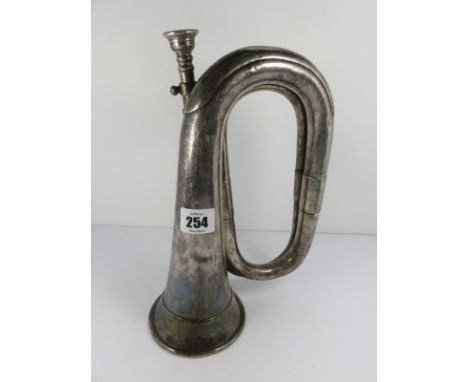 DUKE OF CORNWALL'S LIGHT INFANTRY silver plated bugle, presented to Lt R M Grigg