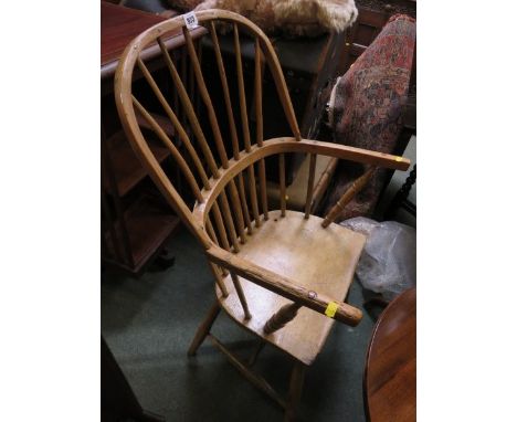 FRUITWOOD COOPERS ARMCHAIR, the stick back armchair of H-stretcher base