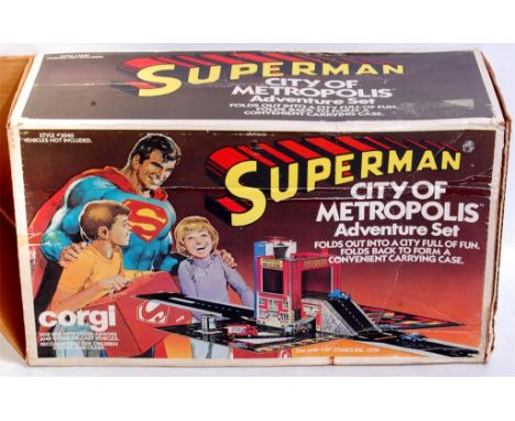 Corgi Toys, City of Metropolis Adventure Set, with outer card packaging featuring Superman (VG,BG)