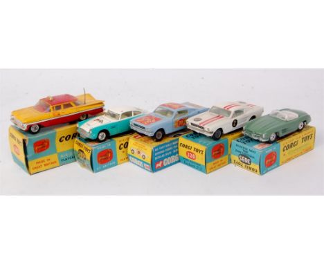 Corgi Toys, boxed diecast group, all boxes a/f with end flaps missing or repairs, to include; No.348 Ford Mustang stock racin