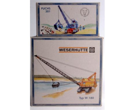 NZG, Historic Series 1/50th scale diecast group to include; No.520 Fuchs 301 grapple excavator (VG,BVG), and NZG No.500 Weser