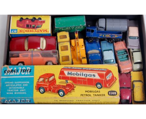 Corgi, Matchbox and Norev diecast and plastic vehicle group, to include No. 1140 Mobilgas Tanker (F-G-BA/F), Norev No.67 Ford