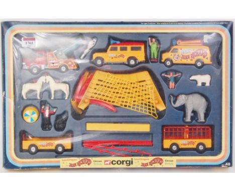 Corgi GS48 Jean Richard Circus Set - including Land Rover, Mobile Booking Office, Berliet Human Cannon, Animal Cage, Trailer 