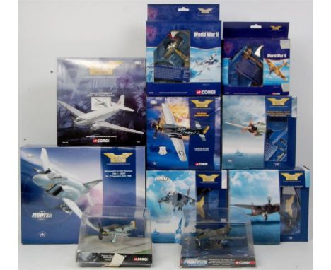 Corgi Aviation Archive, boxed aircraft group, mixed scales, some boxes are considered a/f as sections of card have been cut o