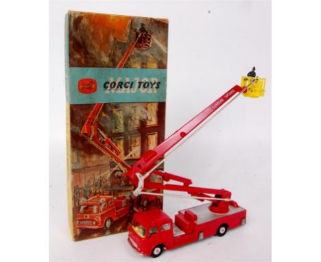 Corgi Toys, 1127 Simon Snorkel fire engine, red body with silver detailing, spun hubs, in the original lift-off lid polystyre