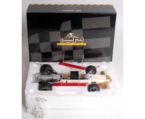 Exoto Grand Prix Classics, 1/18th scale diecast model of a Lotus Ford Type 49B Graham Hill, appears as issued in original box