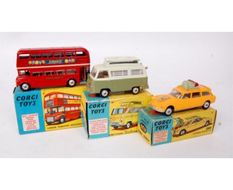 Corgi Toys, boxed diecast group to include; No.468 London Routemaster bus with 'Outspan' livery (VG,BVG); No.420 Ford Thames 