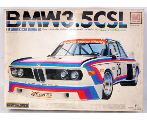 Rare, Otaki of Japan, 1/12th scale plastic kit for a BMW 3.5CSL, appears as issued in the original box, unmade, box would cle