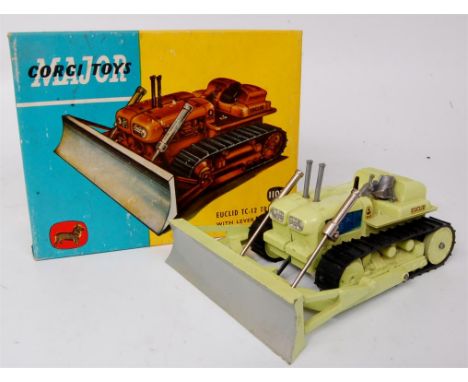 Corgi Toys, 1107 Euclid TC12 Dozer, lime green body with Euclid transfers, black tracks  and silver blade, in the original bl