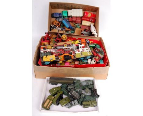 Large collection of mixed playworn diecasts by Corgi, Dinky, Matchbox, and others, 100+ pieces to include; Corgi Thrushbuster