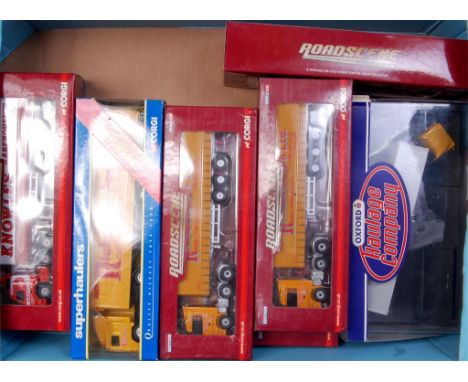 Ten boxed Corgi and Oxford Haulage Company, heavy haulage and Roadscene diecast vehicles to include; Corgi CC18205 Jack Richa