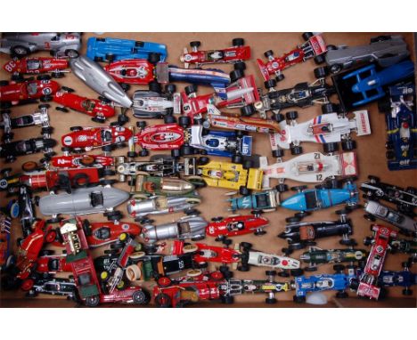 50+ Formula 1, Land Speed and Motor Racing related diecast vehicles, mainly 1/43rd scale, examples by Minichamps, Rio, Matchb