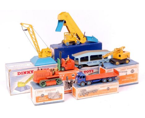 7 boxed playworn Dinky Toys, some examples are considered a/f, examples include; No.503 Foden flat truck, 582 Pullmore car tr