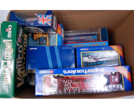 Corgi Toys and Vanguards, boxed diecast group, mixed subjects to include; heavy haulage, public transport and commercial vehi