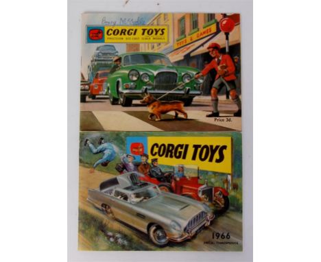 Corgi Toys, catalogue group, 2 examples to include; 1963 32-page catalogue No. C/100/62 depicting school boy in red cap cross