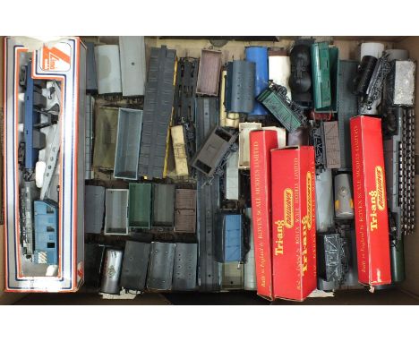 Lima, OO gauge, an SNCF breakdown crane and wagon, boxed, (box a/f), three boxed Triang wagons, a large collection of unboxed