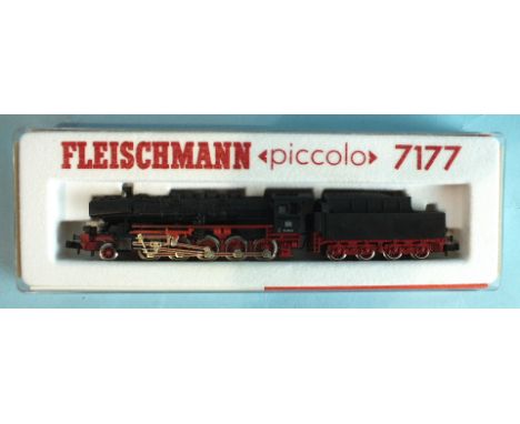 Fleischmann Piccolo, N gauge, 7177 DB 2-10-0 locomotive and tender RN051-628-6, boxed.