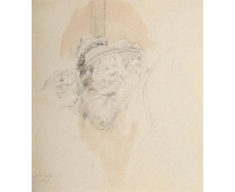 SIR DAVID WILKIE (SCOTTISH 1785-1841) STUDY FOR "THE BRIDE AT HER TOILET ON THE DAY OF HER WEDDING" Pencil, black chalk and b