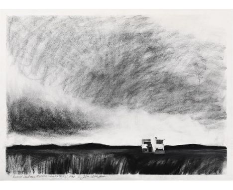 JULIE LANGSAM (20TH/21ST CENTURY) RIETVELD LANDSCAPE (RIETVELD SCHRODER HOUSE) Charcoal  Signed, titled and dated 2002 (lower