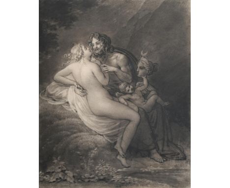 ANNE-LOUIS GIRODET-TRIOSON (FRENCH 1767-1824)  JUPITER AND CALLISTO Charcoal heightened with white chalk  19.5 x 15cm (7½ x 5