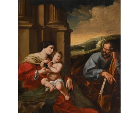 CIRCLE OF SIMON VOUET (FRENCH 1590-1649)  THE HOLY FAMILY Oil on canvas 93.5 x 82.5cm (36¾ x 32¼ in.) UnframedPainted circa 1