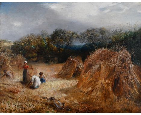 ‡ SAMUEL PALMER (BRITISH 1805- 1881) THE GLEANING FIELD Oil on canvas 42 x 52cm (16½ x 20¼ in.) Painted circa 1832-33.Provena