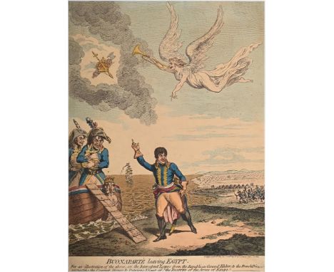 JAMES GILLRAY (BRITISH 1756-1851)  BONAPARTE LEAVING EGYPT Etching with original hand-colouring Published by Hannah Humphrey,