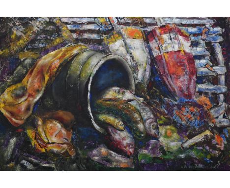 IVAN ALBRIGHT (AMERICAN 1897-1983) STILL LIFE IN MAINE Oil on canvas Signed (lower right) 50 x 77cm (19½ x 30¼ in.)Painted ci