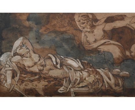 ‡ THÉODORE GÉRICAULT (FRENCH 1791-1824) LE SONGE D'ENÉE (THE DREAM OF AENEAS) Black crayon, pen and ink, wash and watercol