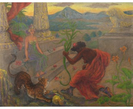 PAUL ELIE RANSON (FRENCH 1861-1909)  L'HOMMAGE Pastel on canvas 46 x 55cm (18 x 21½ in.)Painted circa 1900.Exhibited: Saint-G